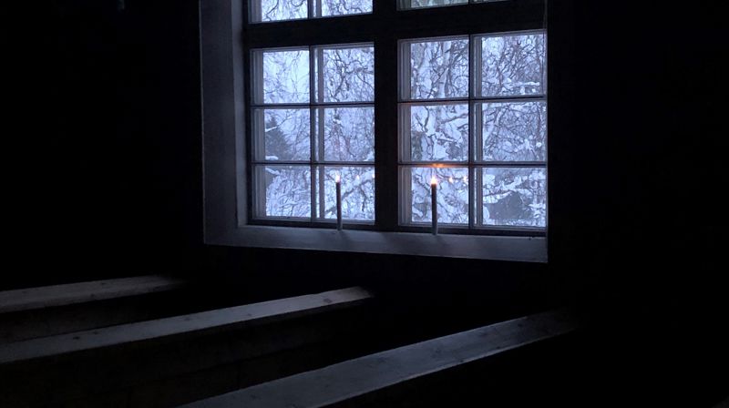 Skumring i Lesjaskog kyrkje