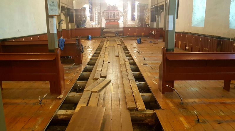 Gulvet i middelalderkirken på Skedsmo