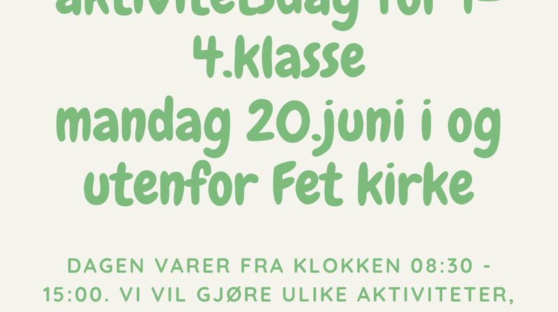Aktivitetsdag for skolebarn!