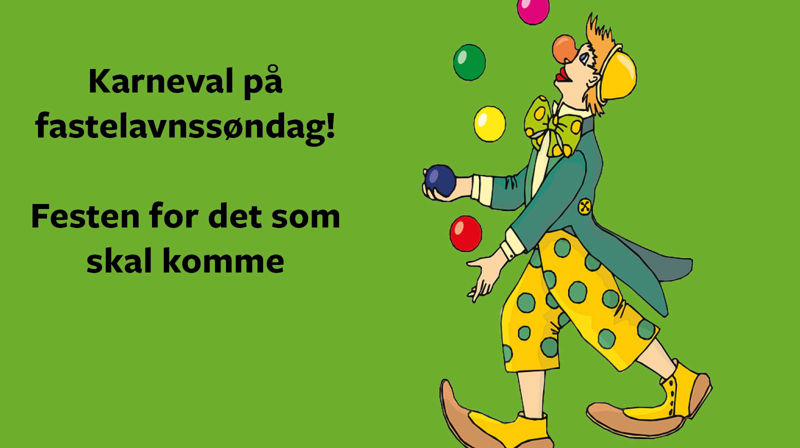 Gjøgleshow og karneval ute ved Skedsmo kirke søndag 14. februar kl. 11.00