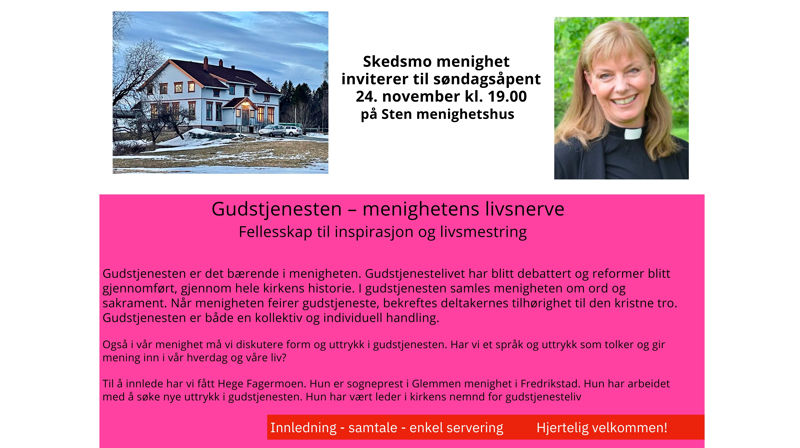Søndagsåpent med gudstjeneste som tema