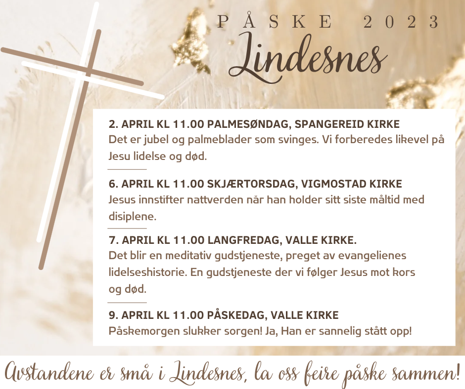 Påskeprogram Lindesnes 2023