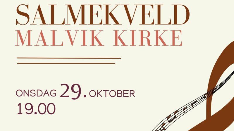 Salmekveld i Malvik kirke Onsdag 29. oktober kl. 19.00.
