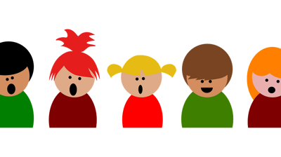 Tegning av barn som synger