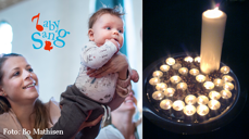 Barn løftes opp, og lys.