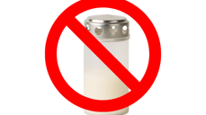 Forbudt skilt levende lys