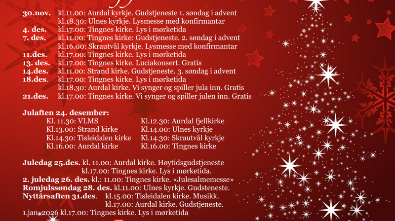 Advent og jul i kirkene i Nord-Aurdal
