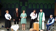 Dåpsbarnet Solveig Nupen Grøndalen med foreldre og faddere