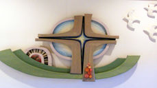 Dekorasjon fra storsalen i Orkdal menighetshus