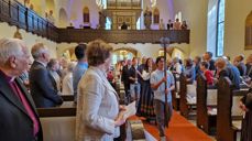 Jubileumsgudstjeneste i Bekkelaget kirke. I forgrunnen ordfører Marianne Borgen. Foto: Anne Borgersen Skaug.