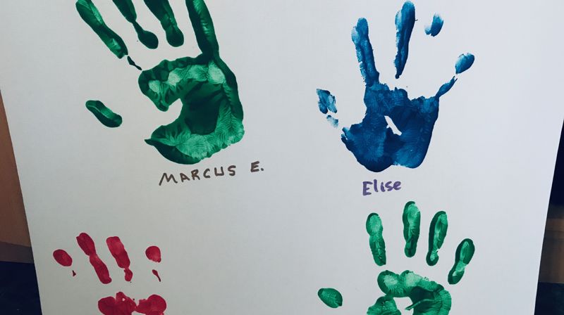 Håndavtrykk til noen av konfirmantene