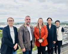 Eirik Pettersen (leder Diakoniutvalget), Lena Stordalen (prest for eldre), Margunn Sandal (sokneprest), Mariyana Neloska (seniorveileder Frogner bydel). Fotograf: Maja Berg Kristoffersen, enhetsleder hjemmetjenesten