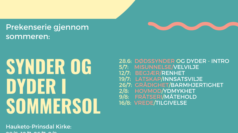 "Synder og dyder i sommersol" - sommerens prekenserie - nå som antologi!