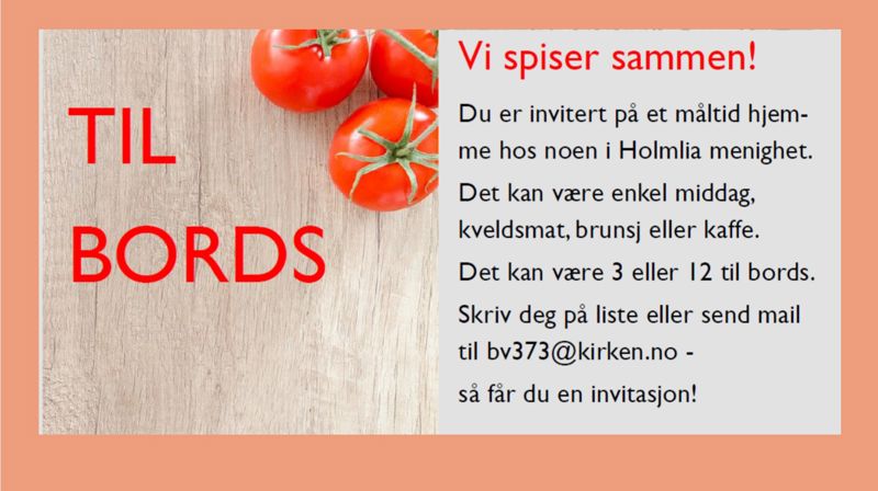 Være menighet - TIL BORDS