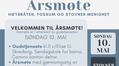 Årsmøte 10. mai 2026 - Stovner kirke