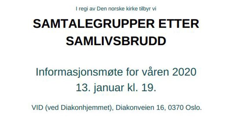 SAMTALEGRUPPER ETTER SAMLIVSBRUDD