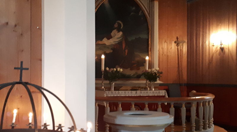 Bilde fra gudstjeneste der du er Palmesøndag