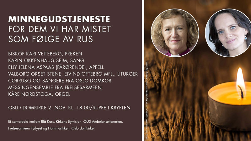 Minnegudstjeneste for dem vi har mistet som følge av rus