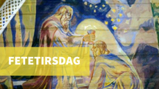 Melkisedek og Abraham. Utsnitt fra Hugo Lous Mohrs takmaleri i Oslo domkirke.