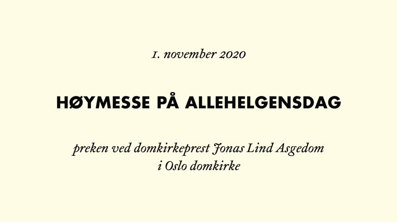 Preken på allehelgensdag 2020