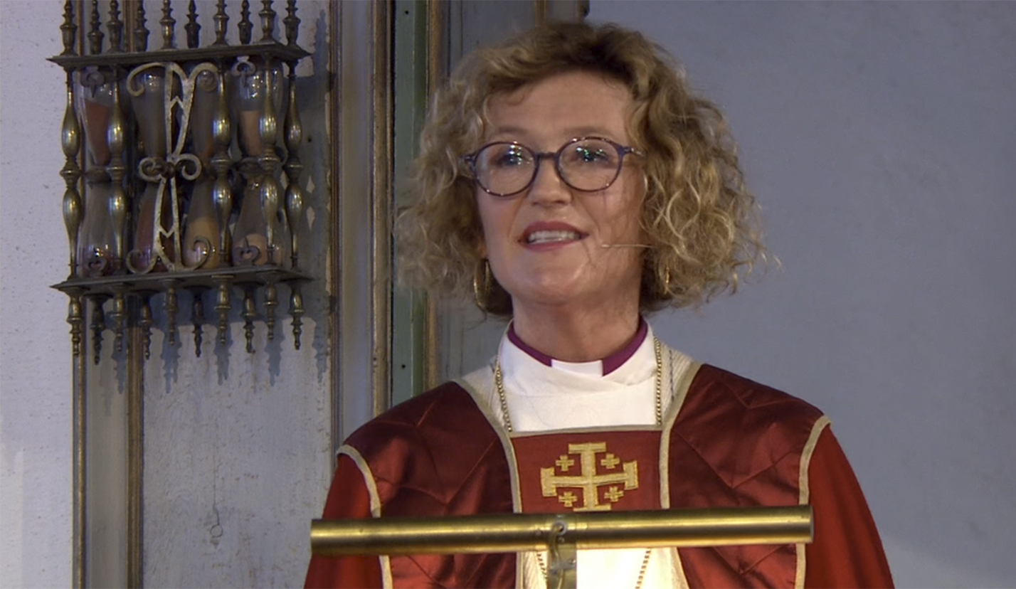 Biskop Kari Veiteberg under gudstjenesten 29. august 2018. Foto: NRK
