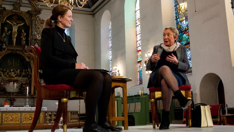 Fra samtalen «Open up – thinking and believing». Foto: Munch design