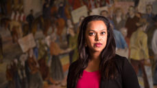 Varaordfører Khamshajiny Gunaratnam holdt appell i Oslo domkirke 1. mai 2018. Foto: Oslo kommune/Sturlason