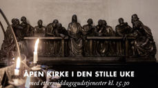 Sølvalteret, L'ultima Cena, i Oslo domkirke. Laget av den italienske billedhuggeren Arrigo Minerbi. Foto: Munch design