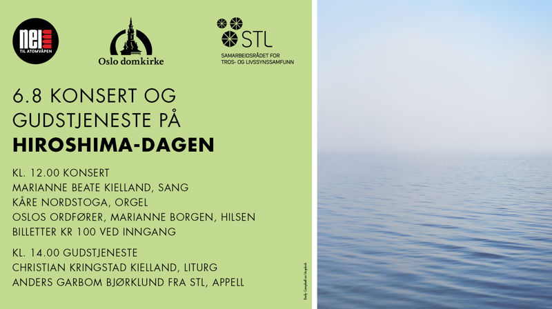 Konsert og fredsgudstjeneste på Hiroshima-dagen