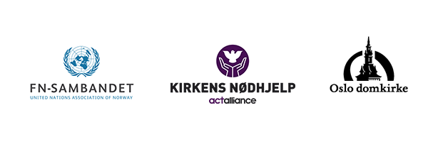 Logo for FN-sambandet, Kirkens nødhjelp og Oslo domkirke