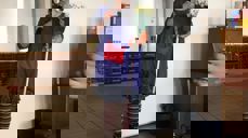 Beate for anledningen kledd ut som Pippi Langstrømpe