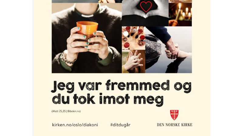 Diakoni på en trikk/buss/bane nær deg! Har du sett plakatene?