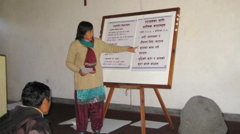 Kristina Tamang, en av de faste kursholderne ved Bethesda, i aktivitet