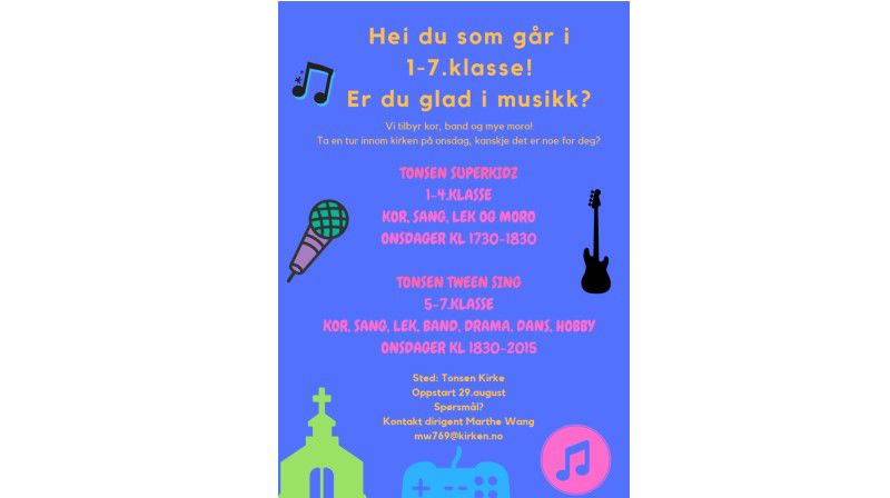 Hei du som går i 1-7.klasse! Er du glad i musikk?