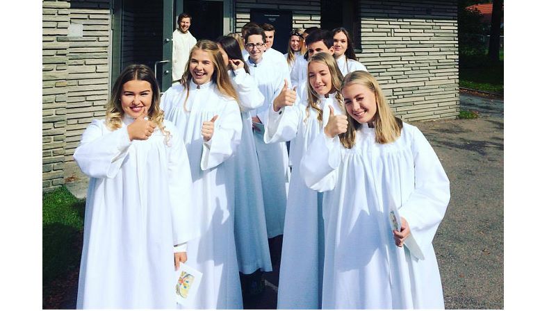 Konfirmanter i Tonsen kirke 10. september 2017 kl 13