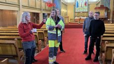 Frå synfaringa med riksantikvaren i oktober 2022. Foto: Jens Meyer