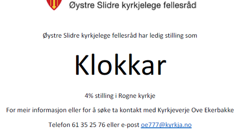 Ledig stilling som klokkar