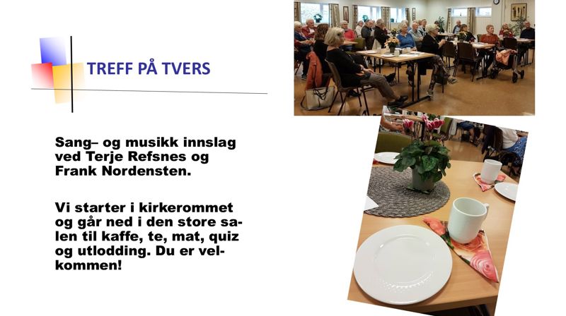 Treff på tvers i Ekholt kirke torsdag 2.mars kl. 12.00