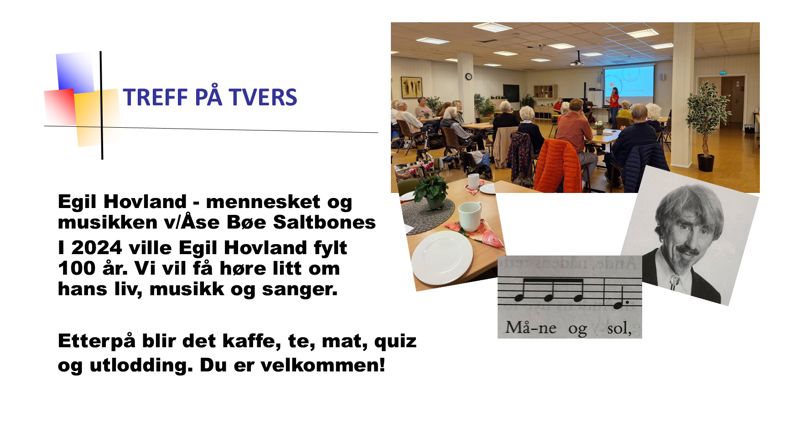 Treff på tvers 2.november kl. 12.00 i Ekholt kirke