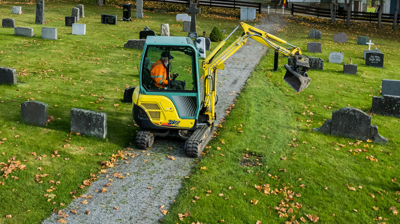 Uregelmessig arbeid ved Langevåg nye kyrkjegard