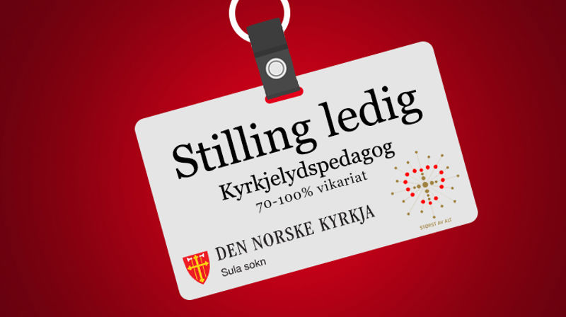 Ledig 70-100% vikariatstilling som kyrkjelydspedagog ut juni 2024