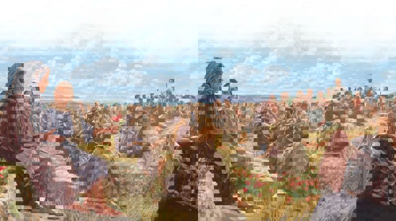 Bergpreika i friluft på pinsedagen