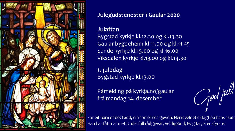 Påmelding til julegudstenester