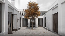 Slik er kirkehagen tegnet av arkitektene. Det er tiltenkt en urtehage, og et bed for grønnsaker og bærbusker på utsiden av kirka. Illustrasjon: Ateljé Ö