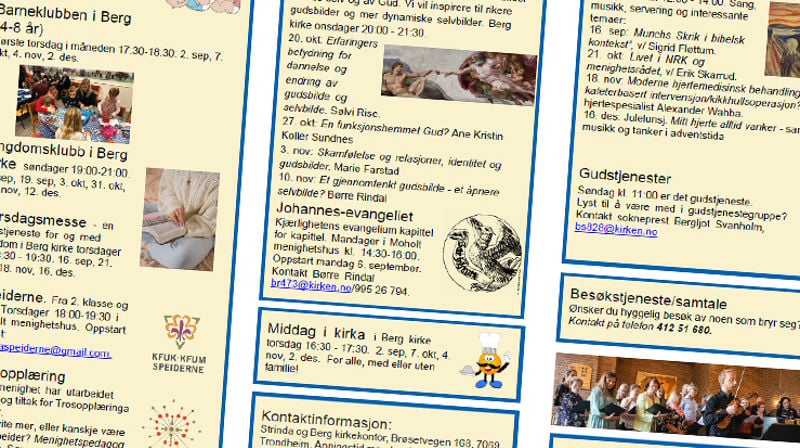 Program for Berg menighet fram til nyttår