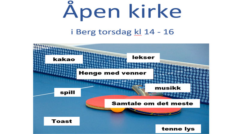 Åpen kirke for ungdom rett etter skoletid torsdager kl 14 – 16