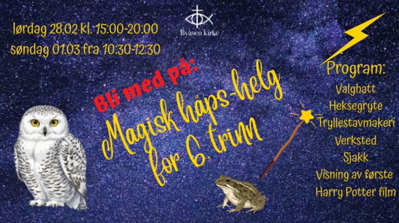 Magisk håps-helg 28.2. og 1.3. i Byåsen kirke
