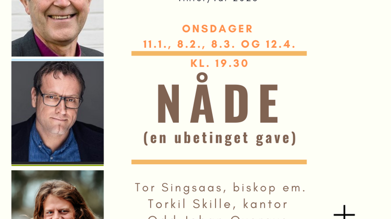 NÅDE - fire bibeltimer med musikk og salmesang.