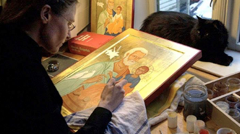 Ikonkunsten til Solrunn Nes kan du oppleve i Hoeggen kirke 2.4.februar. Foto