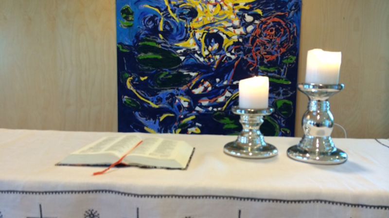 Andakt i Storstua på Tiller Helse og Velferdssenter